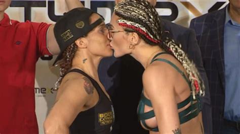 ewa brodnicka v edith soledad matthysse boxer plants kiss at weigh in 7news