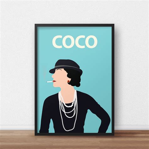 Coco Chanel Poster Iconic Artwork Minimalist Print Classroom