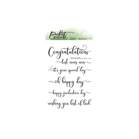 Fancy Congratulations Sentiments Stamp And Die Set 745558017321