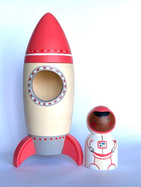 Red Rocket Ship With Astronaut From Poppybaby Co Blossom