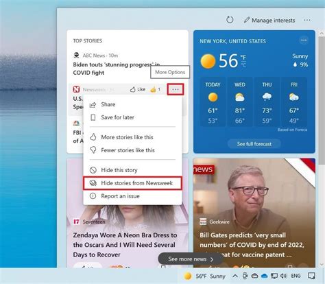 How To Use The Windows 10 News And Interests Taskbar Widget Windows
