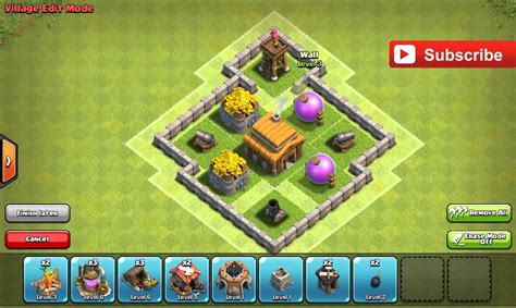 The town hall 3 base design for town hall. Great "Town hall 3 Base" (Build 2) - Clash of Clans - YouTube