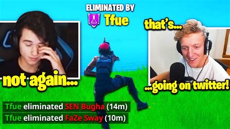 Tfue Destroys Faze Sway And Bugha Then Roasts Them Fortnite Youtube