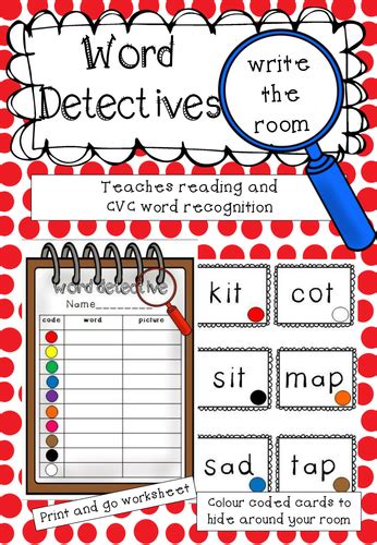 Word Detectives A Write The Room Activity Teaching Resources