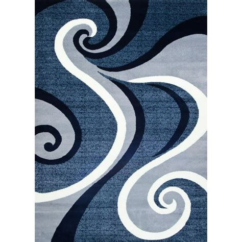 Persian Rugs 0327 Blue Swirls Modern Abstract Area Rug 5x7 Walmart
