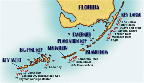 Florida Keys Dive Site Map Scuba Diving