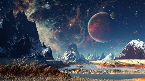 4k Outer Space Stars Night Sky Fantasy Land Space Planet Sky