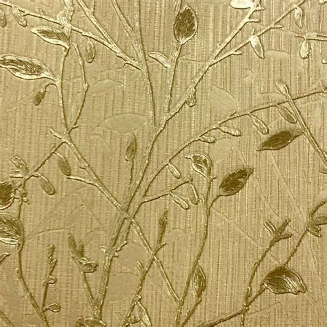 From plain gold wallpaper to textured and patterned gold wallpaper, it's. Tree Wallpaper Vintage Italian Heavyweight Vinyl Metallic ...
