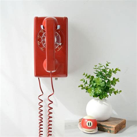 Rotary Wall Phone Red Rotary Dial Wall Telephone Working Etsy Wall