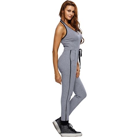 Sexy Backless Gym Fitness Jumpsuit Yoga Sport Wear Outfit Adjust Waist