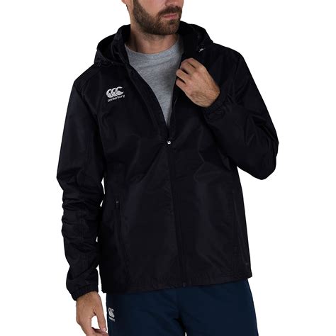 Mens Black Canterbury Club Vaposhield Full Zip Rain Jacket Rugbystore