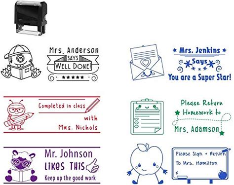 Buy Over 50 Teacher Themed Images Self Inking Custom Teacher Stamp