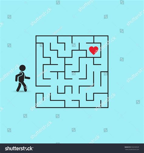 Love Maze Concept Man Going Through Stock Vector 556590529 Shutterstock