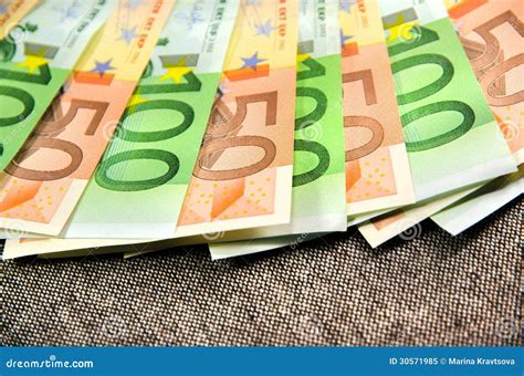 Euro Bills Close Up Stock Image Image Of Bank Banknote 30571985