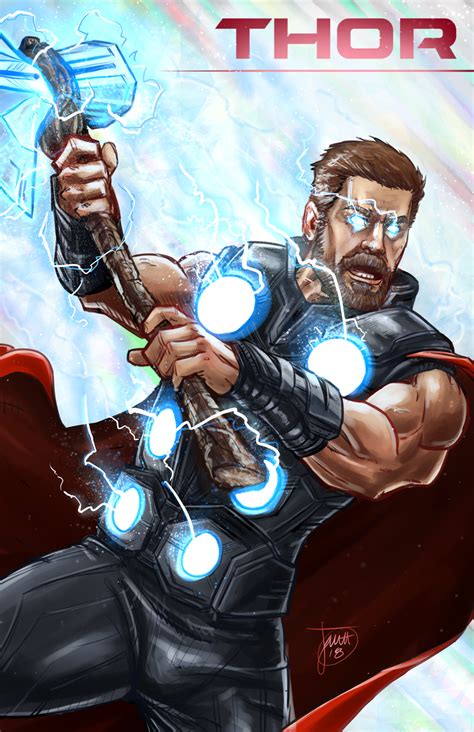 Marvels Thor With Stormbreaker Infinity War By Thejarett On Deviantart