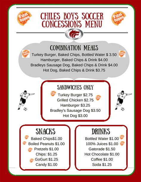 Concession Stand Menu Template Free
