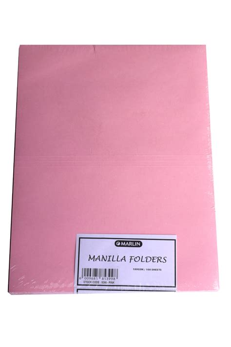 Manilla Folders 9266 Pink 100s Statesman Stationery