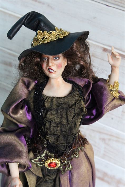 Ooak Witch Doll Halloween Figure Polymer Clay Doll Etsy