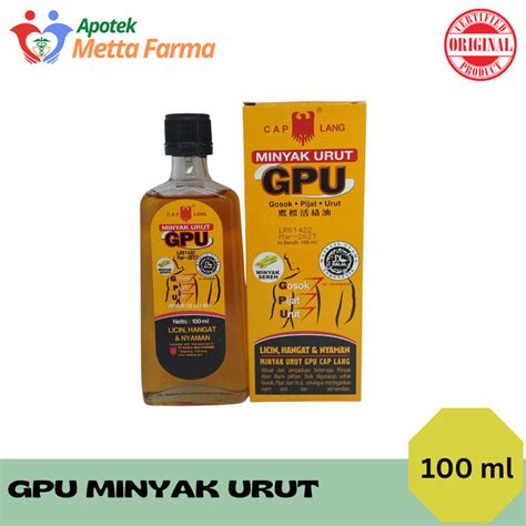 Minyak Urut Gpu Original 100 Ml Lazada Indonesia