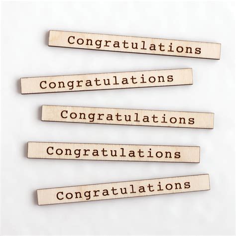 Etched Mini Wooden Congratulations Sentiments Artcuts