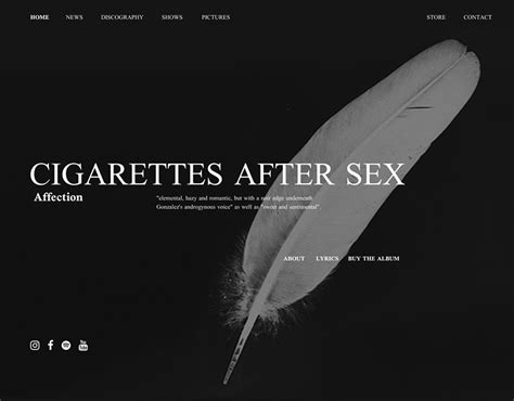 cigarettes after sex website redesign proposal on behance