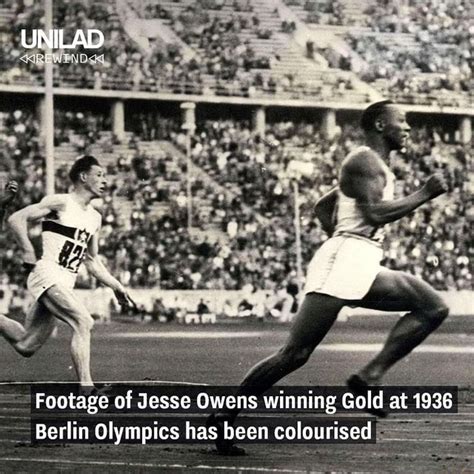 unilad footage of jesse owens winning gold at 1936 berlin olympics has been colourised ifunny