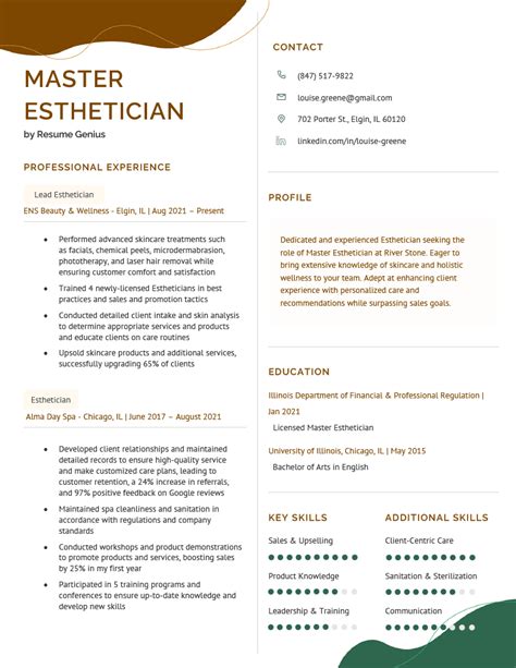 Esthetician Resume Samples For 2023