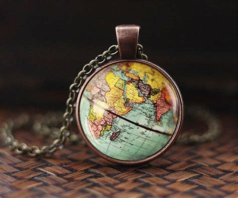 Suteyi New Arrived Diy Globe Dome Necklace Earth World Map Pendant