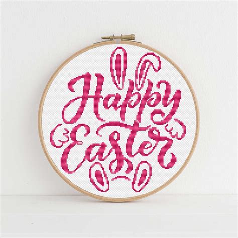 Happy Easter Cross Stitch Pattern Counted Cross Stitch Easter Etsy