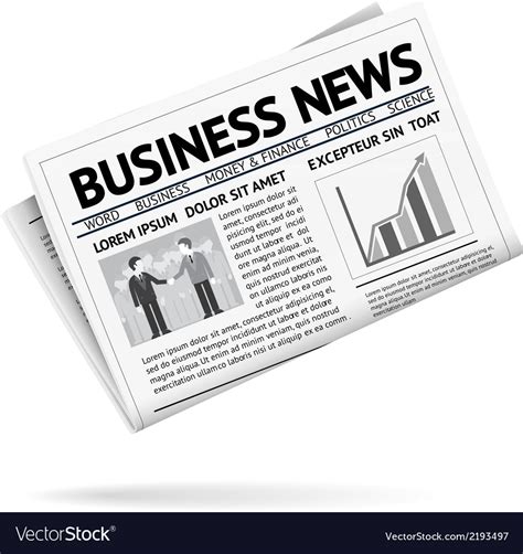 Folded Newspaper Presenting Business News Vector Image