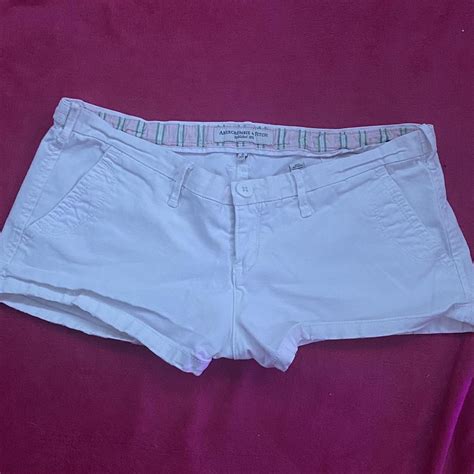 Abercrombie And Fitch Women S White And Pink Shorts Depop