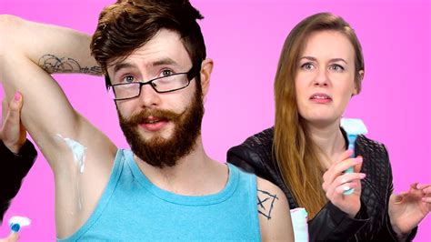 Girls Try Shave Their Boyfriend S Armpits For The First Time Youtube