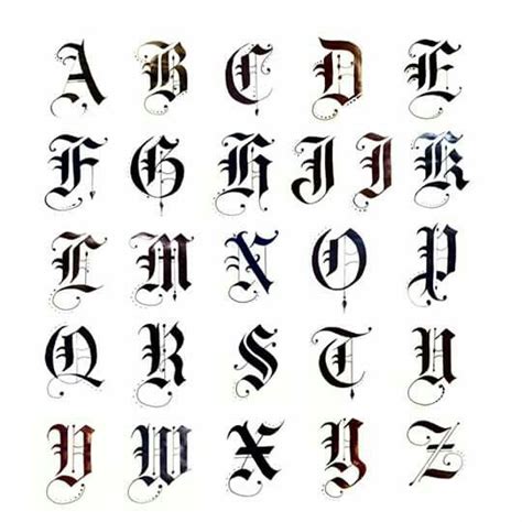 Gothic Alphabet By Stella Hism Fb Chicano Lettering Gothic