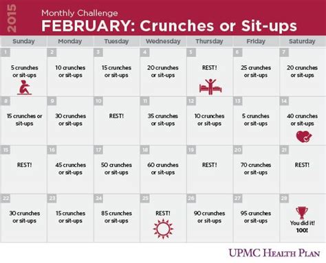 Sit Ups Challenge Upmc Health Plan Sit Up Challenge Month Workout