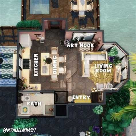 Modern Beach House 🏝 Floor Plan The Sims 4 Speed Build No Cc