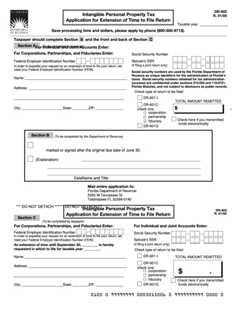Form Dr 602 Intangible Personal Property Tax Application For