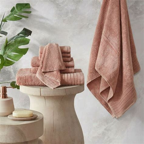 Luxury 8pc Solid Blush Pink Long Staple Combed Cotton Towel Set