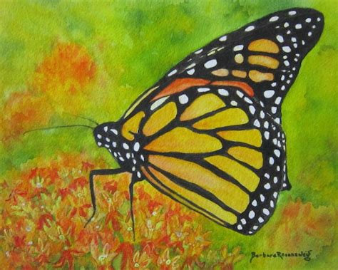 Butterfly Painting Monarch Art Print Nursery By Barbararosenzweig