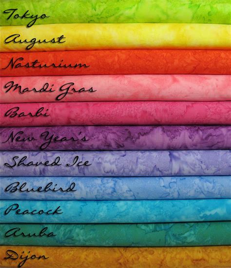 Half Yard Bundle 11 Colors Hand Dyed Watercolor Bali Batik By Etsy