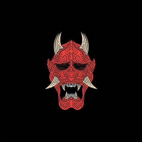 Premium Vector Japanese Demon Oni Mask Logo Design