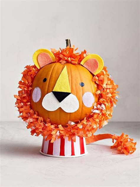 Easy No Carve Lion Pumpkin Face Homemydesign