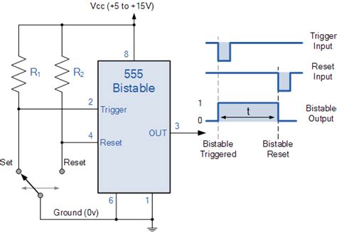 12 Bistable Multivibrator Using 555 Robhosking Diagram