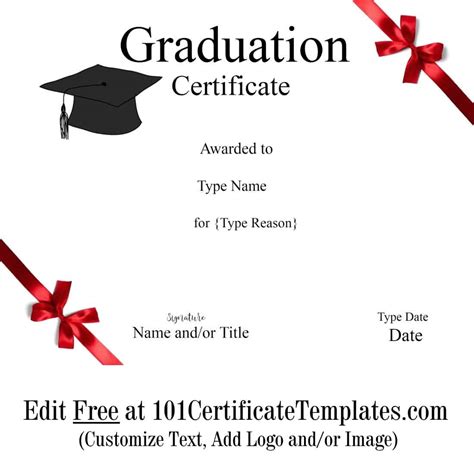 Free Graduation Certificate Template Customize Online And Print