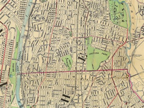 Vintage Map Of The Bronx 1900