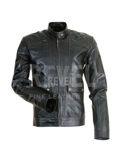163 Mega Sale On Designer Clothing Genuine Black Leather Biker Jacket