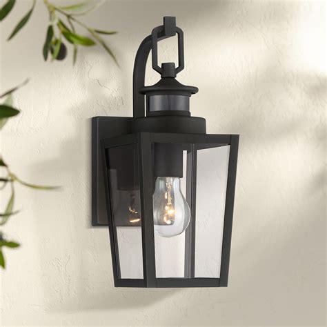 Possini Euro Design Modern Outdoor Wall Light Fixture Textured Black 14