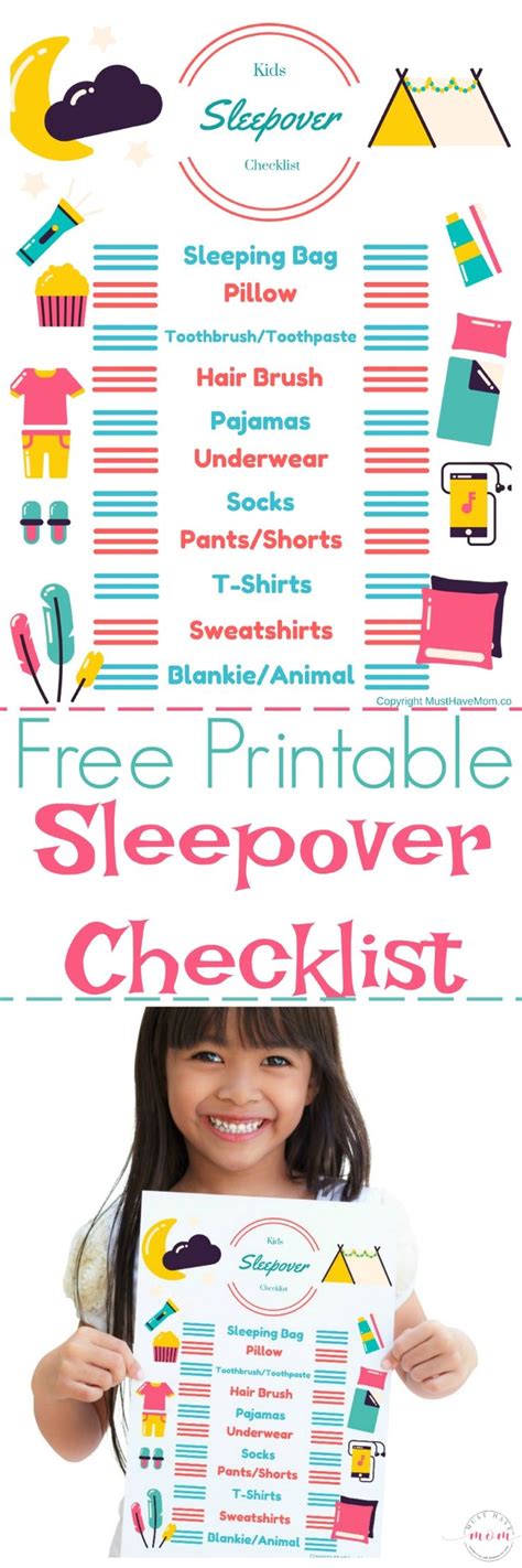 Free Printable Sleepover Checklist For Kids Kids Can Pack Their Bags