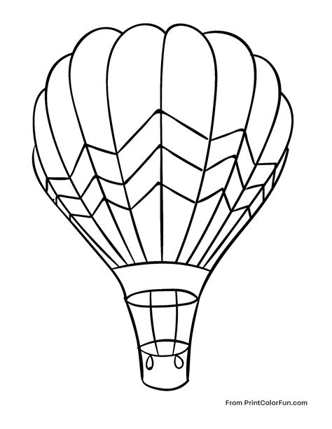 Hot air balloon with lines - Print Color Fun!