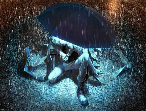 A Rain Night Anime Coolwallpapersme
