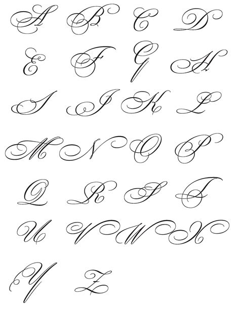 Tattoo Fonts Cursive Fancy Calligraphy Letters Ivory Pirate